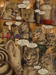 2019 3:4 alcohol amber_eyes anthro beverage black_nose black_spots black_stripes blue_eyes bottomwear breasts brown_body brown_eyes brown_fur canid canine canis cheetah claws clothed clothing collar comic container cup detailed_background dhaval_(character) dialogue digital_media_(artwork) domestic_dog dress drinking_glass ear_piercing ear_ring english_text felid feline female fur glass glass_container glass_cup grey_body grey_fur group inside ishaway isolde_(rukis) jewelry lion loincloth male mammal metal_collar myenia open_mouth pantherine piercing pink_nose red_lantern ring_piercing rukis serval shirt smile snow_leopard speech_bubble spots standing stripes text tiger topless topwear white_body white_fur wine_glass wolf yellow_body yellow_fur