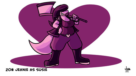anthro axe big_breasts boots bottomwear bracelet breasts clothed clothing female footwear fully_clothed hair hair_over_eyes heart_symbol jacket jewelry lips lipstick makeup melee_weapon non-mammal_breasts pants purple_lipstick shirt shoes sleeveless_jacket smile solo spiked_bracelet spikes text thick_lips topwear weapon jamearts deltarune undertale_(series) susie_(deltarune) reptile scalie 16:9 2021 colored hi_res widescreen
