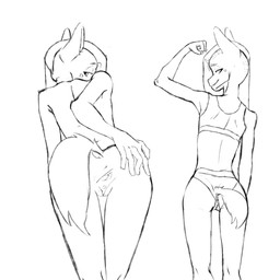 anthro bra butt clothing female flat_chested genitals looking_at_viewer nude panties simple_background skinny_female solo sports_bra spread_vulva spreading underwear vulva white_background endelthepegasus hasbro my_little_pony endel_frostlion equid equine horse mammal pony 1:1 hi_res monochrome sketch