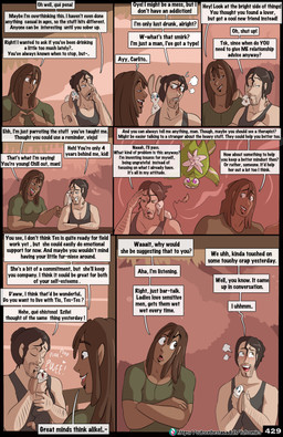 blue_eyes blush clothed clothed_human clothed_male clothing dialogue eyes_closed female feral fur green_body group heart_symbol male profanity purple_eyes shirt tail tail_tuft tan_body tan_fur tank_top text topwear tuft fuf carlos_(fuf) dan_(fuf) tesla_(fuf) bandicoot human mammal marsupial reptile scalie turtle absurd_res comic english_text hi_res
