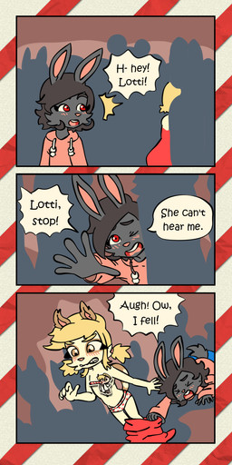 anthro assisted_exposure background_crowd black_eyebrows black_hair blonde_eyebrows blonde_hair blue_bottomwear blue_clothing blue_pants blush blush_lines bottomwear brown_eyes brown_tail candy candy_cane censored_nipples clothed clothing creative_censorship crotch_lines dessert dialogue drawstring drawstring_hoodie dress duo embarrassed eyebrows eyelashes eyes_closed falling female food fur grey_body grey_fur grey_tail grimace hair heart_clothing heart_panties heart_symbol heart_underwear holidays hoodie looking_down looking_down_at_self male markings navel on_ground panties pants pantsing pink_clothing pink_hair_tie pink_hoodie pink_nose pink_topwear rabbit_ears reaching_out reaching_towards_another red_clothing red_dress red_eyes ring_(marking) ringed_tail scut_tail short_tail shoulderless_dress silhouette silhouetted_body speech_bubble striped_markings striped_tail stripes tail tail_markings talking_to_another tan_body tan_fur tan_tail text topless topwear underwear white_clothing white_panties white_underwear young young_anthro young_female young_male bisonvega christmas bunny_boy_(bisonvega) angel domestic_cat felid feline felis lagomorph leporid mammal rabbit 1:2 2025 censored english_text hi_res