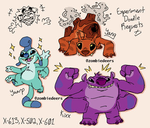 3_fingers 3_toes 4_arms 4_fingers ambiguous_gender anthro arm_markings balancing_on_tail biped black_eyes blue_horn blue_nose blue_pawpads brown_claws brown_nose chest_tuft claws cute_fangs dipstick_ears ear_markings eyewear fangs feet feral fingers fur glasses grin group head_tuft horn leg_markings looking_at_viewer male markings multi_arm multi_limb multicolored_ears muscular muscular_anthro muscular_male open_mouth open_smile orange_body pawpads purple_body purple_fur purple_nose quadruped simple_background smile smoke sparkles standing tail teal_body teal_fur teeth text toes trio_focus tuft zombiedeers disney lilo_and_stitch kixx_(lilo_and_stitch) yaarp yang_(lilo_and_stitch) alien experiment_(lilo_and_stitch) human mammal aliasing artist_name character_name colored_sketch digital_drawing_(artwork) digital_media_(artwork) english_text microsoft_paint_(artwork) sketch