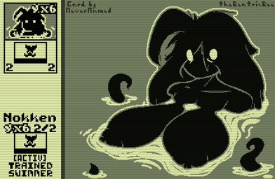 big_breasts breasts female gameplay_mechanics hair huge_breasts messy_hair nude partially_submerged solo tentacles water thebeatrixbee inscryption humanoid nixie hi_res