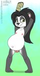 4_toes anthro big_pussy black_body black_fur black_hair black_nose countershade_face countershade_torso countershading feet female flat_chested fur genitals green_background green_eyes hair hand_above_head hand_behind_head hand_wraps looking_at_viewer navel nipples pigeon_toed pink_nipples plantigrade ponytail pregnant pussy simple_background smile smiling_at_viewer solo toes underage_pregnancy wraps young young_anthro young_female drjavi blizzard_entertainment warcraft li_li_stormstout bear mammal pandaren colored dated digital_drawing_(artwork) digital_media_(artwork) full-length_portrait portrait signature