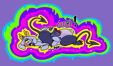 1_eye 2_horns abstract_background anthro balls belly big_balls big_belly big_butt big_penis blush bodily_fluids butt cloven_hooves cum cum_inflation cum_inside duo floppy_ears fur genital_fluids genitals hooves horn huge_balls huge_penis humanoid_genitalia humanoid_penis hyper hyper_genitalia inflation male nude onomatopoeia open_mouth penis purple_body purple_fur purple_skin purple_tail red_eyes red_hooves selfcest simple_background sound_effects spade_tail square_crossover tail teeth text thick_thighs tongue tuft vein veiny_penis wide_hips yellow_horn yellow_sclera 1mp bovid caprine caprine_demon demon imp mammal 2025 artist_name digital_drawing_(artwork) digital_media_(artwork) english_text hi_res shaded signature