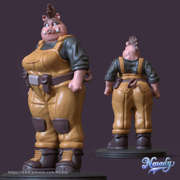 anthro biped boots breasts clothed clothed_anthro clothed_female clothing coveralls cross-eyed facial_piercing female female_anthro figurine footwear front_view fully fully_clothed fully_clothed_anthro fully_clothed_female mohawk nose_piercing piercing pose rear_view shoes solo standing text tusks naiady dreamworks the_bad_guys pigtail_(the_bad_guys) domestic_pig mammal suid suine sus_(pig) 1:1 3d_(artwork) artist_name digital_media_(artwork) english_text full-length_portrait hi_res multiple_images portrait shaded soft_shading