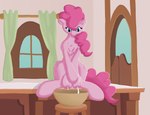 bakery big_teats bodily_fluids breast_milking female feral fluffy lactating milking_self nipples sitting solo teats callichrome friendship_is_magic hasbro my_little_pony pinkie_pie_(mlp) earth_pony equid equine horse mammal pony hi_res