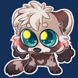ambiguous_gender anthro big_eyes big_head blue_eyes blush blush_marks brown_body brown_claws brown_fur chibi claws ears_up floppy_ears fluffy fluffy_tail fur hair heart_(marking) markings multicolored_body multicolored_fur pawpads short_body simple_background small_paws small_tail solo spots spotted_body spotted_fur tail teal_pawpads transparent_background white_hair kuro_i_pescha fototeta seutix ailurid hybrid hyena mammal red_panda 1:1 alpha_channel colored digital_drawing_(artwork) digital_media_(artwork) shaded soft_shading male_(lore)