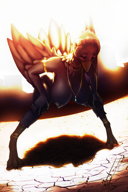 anthro beak big_breasts breasts clothing eyes_closed female lights nipples non-mammal_breasts solo athosvds lucidum avian bird corvid corvus_(genus) oscine passerine raven absurd_res hi_res smaller_version_at_source
