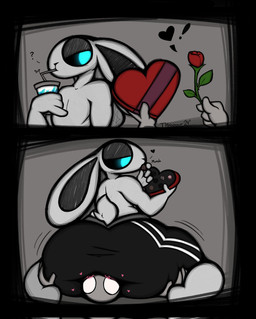 anthro blush box_of_chocolates candy chocolate dessert eating facesitting flower food heart_symbol holidays male plant rose_(flower) sitting sitting_on_another thfooxxir valentine's_day gimby humanoid 2024 hi_res