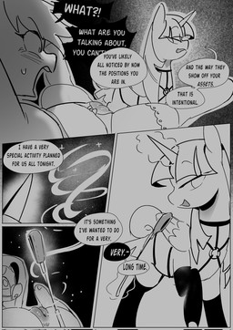 armwear bdsm clothing dominant dominant_female female feral genitals group harness horn legwear muzzle_(object) restraints riding_crop text whip wings not_today_satan friendship_is_magic hasbro my_little_pony mythology fluttershy_(mlp) rainbow_dash_(mlp) twilight_sparkle_(mlp) equid equine mammal mythological_creature mythological_equine pegasus winged_unicorn english_text hi_res monochrome