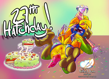 4_toes animal_genitalia animal_penis anthro anus avian_feet beak birthday birthday_cake blue_body blue_feathers blush brown_beak brown_claws butt cake chest_tuft claws clothing confetti cutlery dark_anus dark_beak dark_claws dessert digitigrade erection eyebrows eyelashes feather_hair feathered_tail feathered_wings feathers feet finger_claws fluffy fluffy_chest food foot_focus fork fur genital_slit genitals green_body green_feathers hat hat_only headgear headgear_only headwear headwear_only kitchen_utensils logo looking_at_viewer looking_back looking_back_at_viewer lying male monotone_anus monotone_beak mostly_nude multicolored_body multicolored_feathers multicolored_tail nude on_front orange_anus orange_body orange_feathers orange_tail orange_wings party_hat penis penis_backwards perineum presenting presenting_anus presenting_hindquarters presenting_penis pseudo_hair purple_eyes purple_penis rear_view red_genitalia red_penis seductive simple_background slit_penis solo tail tail_motion tailwag talons tapering_penis text toe_claws toes tools tuft wings yellow_body yellow_feathers featherdream beaky_drix_(featherdream) amazon_parrot avian bird neotropical_parrot orange-winged_parrot parrot true_parrot 2024 artist_logo digital_media_(artwork) english_text hi_res