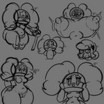 big_breasts breasts female genitals growth male male/female nipples penis pussy short_stack thick_thighs puffylover69 nintendo pokemon betty_(puffylover69) generation_8_pokemon indeedee pokemon_(species) 1:1 hi_res monochrome sketch