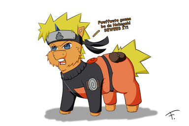 alternate_species ambiguous_feral ambiguous_gender baby_talk blonde_hair blue_eyes clothed clothed_feral clothing dialogue feral feralized fur furrification hair hooves open_mouth orange_body orange_fur quadruped side_view simple_background solo standing tail teeth text white_background yellow_tail young young_ambiguous young_feral titanfluff fluffy_pony naruto naruto_uzumaki fluffy_pony_(species) mammal 3:2 crossover digital_media_(artwork) english_description english_text shaded