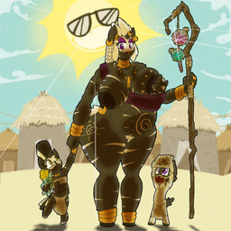 anthro anthrofied big_breasts black_body black_fur black_nipples blue_potion bodily_fluids breastfeeding breasts clothed clothing cork corked_bottle ear_piercing ear_ring explorer eyewear fannypacking female fur hair holding_object holding_staff horn horn_jewelry horn_ring jewelry lactating larger_female light magic_user milk necklace neonate nipple_piercing nipple_ring nipples partially_clothed piercing potion potion_bottle pregnant purple_eyes purple_potion pygmy red_potion ring_(jewelry) ring_piercing rope s.leech short size_difference smile staff stuffed_doll sun sunglasses sunlight tribal tribal_spellcaster voodoo voodoo_doll white_hair young sanyo2100 hasbro my_little_pony mythology s.leech_(oc) equid equine horse living_sun mammal mythological_creature mythological_equine pony unicorn zebra 1:1 comic hi_res mother_(lore) mother_and_child_(lore) parent_(lore) parent_and_child_(lore)