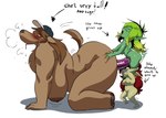 all_fours anthro anthro_penetrated areola assisted_sex belly big_belly big_breasts big_dildo blush bodily_fluids breasts butt clenched_teeth clothing dildo dildo_insertion female female/female female_penetrated female_penetrating female_penetrating_female fur genital_fluids genitals green_body green_skin group hair hat hat_only headgear headgear_only headwear headwear_only huge_breasts humanoid_on_anthro humanoid_penetrating humanoid_penetrating_anthro humanoid_pointy_ears larger_penetrated mostly_nude nipples nude obese obese_anthro obese_female open_mouth overweight overweight_anthro overweight_female pawpads penetration pointy_ears sex sex_toy sex_toy_insertion short_stack simple_background size_difference strapon strapon_in_pussy strapon_sex sweat sweatdrop tail teeth text tongue tongue_out toying_partner trio vaginal vaginal_penetration inker_comics postalk third-party_edit ema_(postalk) susan_(postalk) canid canine canis domestic_dog goblin humanoid mammal digital_media_(artwork) english_text hi_res