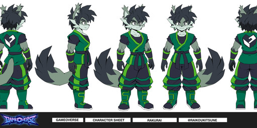 anthro black_hair fur grey_body grey_fur hair male martial_arts_uniform solo sportswear turnaround raikoukitsune rakurai_senku_(raikoukitsune) canid canine fox mammal storm_kitsune absurd_res hi_res model_sheet