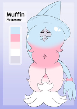 female overweight solo hazzylane nintendo pokemon generation_8_pokemon hatterene humanoid pokemon_(species) absurd_res hi_res