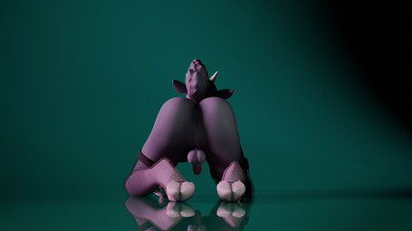 all_fours anthro anus butt clothing eyewear female fishnet_clothing genitals glasses gynomorph intersex penis presenting presenting_hindquarters reflection solo neo_nakamura rose_(rosethegoat) bovid caprine goat mammal 16:9 3d_(artwork) absurd_res digital_media_(artwork) hi_res widescreen