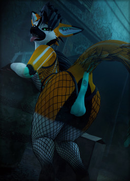 anal_request anthro clothing fishnet_clothing fishnet_leggings fishnet_legwear fishnet_topwear fur genitals leggings legwear looking_at_viewer looking_back looking_back_at_viewer male nude outside party pleading_eyes public public_erection seductive solo tongue topwear lill_esp lill_espion rexouium 3d_(artwork) absurd_res digital_media_(artwork) hi_res