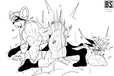 anal anal_penetration annoyed anthro balls barely_visible_balls barely_visible_genitalia barely_visible_penis blush bodily_fluids cum drooling duo genital_fluids genitals human_on_anthro interspecies leaking_cum looking_pleasured male male/male moan motion_blur motion_lines muscular muscular_male penetration penis saliva bacon_sama anothereidos_of_dragon_vein_r mythology calhoun_(anothereidos_r) gaia_(anothereidos_r) dragon human hybrid mammal mouse murid murine mythological_creature mythological_scalie rodent scalie hi_res monochrome