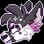 ambiguous_form ambiguous_gender black_body black_fur black_nose fur glistening_eyelids grey_eyes grey_inner_ear head_tuft narrowed_eyes outline simple_background smile snout solo transparent_background tuft white_body white_fur white_outline jaspering mammal 1:1 2017 alpha_channel digital_media_(artwork) headshot_portrait low_res pixel_(artwork) portrait shaded thumbnail upscale