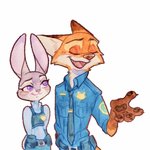 anthro belt blush cheek_tuft clothed clothing duo eyes_closed facial_tuft female fully_clothed fur gesture grey_body grey_fur male necktie orange_body orange_fur police police_uniform shirt simple_background topwear tuft uniform white_background strawberry628_(artist) disney zootopia judy_hopps nick_wilde canid canine fox lagomorph leporid mammal rabbit red_fox true_fox 1:1 2020 painting_(artwork) traditional_media_(artwork) watercolor_(artwork)