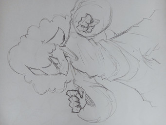ambiguous_gender male male/male pose solo bubblddd humanoid 4:3 absurd_res hi_res sketch sketch_page