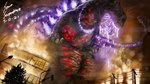 apocalyptic big_tail building dark_eyes dripping fire male night oversized overwhelming perspective plasma red_body red_skin scales small_hands solo tail sean_serpentine godzilla_(series) toho godzilla monster 16:9 4k absurd_res hi_res huge_filesize widescreen