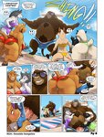 2015 ?! anthro beach belly bent_over biceps big_belly big_butt bikini blush bovid bovine breasts bulge butt canid canine canis caprine cattle cleavage clothed clothing clothing_pull comic dialogue domestic_dog domestic_sheep english_text exclamation_point eyewear female fox fully_clothed fur genitals gillpanda glasses good_girl group hair half-erect hi_res horn husky lgbt_pride male mammal multicolored_towel musclegut muscular muscular_anthro muscular_male nipples nordic_sled_dog obese outside overweight pecs penis penis_base pride_color_towel pride_colors pubes pussy pussy_floss question_mark seaside sheep smile speech_bubble spitz sunglasses swimwear swimwear_pull text topless towel transgender_pride_colors underwear varky vein water