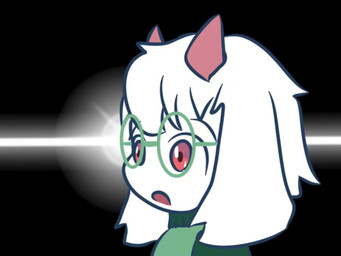 ambiguous_gender anthro eyewear floppy_ears fur glasses horn pink_eyes solo white_body white_fur young milinkapro deltarune undertale_(series) ralsei bovid caprine goat mammal 4:3 male_(lore)