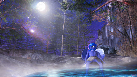 anthro anus balls blue_body blue_eyes blue_hair crossgender feathered_wings feathers ftm_crossgender genitals hair horn hot_spring male night sitting solo star steam towel towel_around_waist water wings unie friendship_is_magic hasbro my_little_pony mythology princess_luna_(mlp) equid equine mammal mythological_creature mythological_equine winged_unicorn 3d_(artwork) digital_media_(artwork) hi_res
