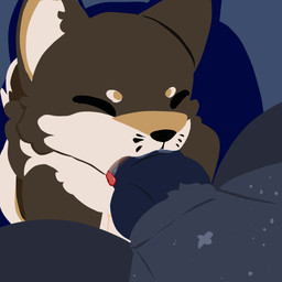 animal_genitalia anthro bodily_fluids cheek_tuft duo eyes_closed facial_tuft fellatio fluffy genitals gradient_penis knot male male/male multicolored_body oral penile penis saliva sex sheath sucking tongue tuft two_tone_body crime_toaster pom_(goopstarstritte) stritte canid canine canis domestic_dog mammal shiba_inu spitz wolf hi_res