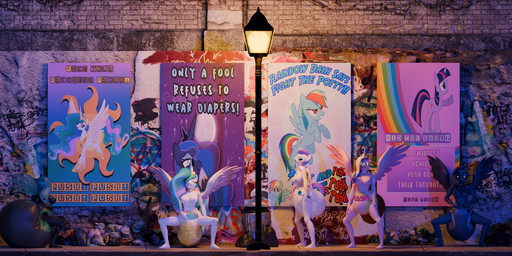 abdl anthro anthrofied big_breasts bodily_fluids breasts clothed clothing diaper diaper_only drooling feces female group horn hypnosis mind_control pooping poster propaganda saliva soiled_diaper soiling soiling_diaper spiral spiral_eyes spread_wings street street_lamp text tongue tongue_out topless unclean_diaper used_diaper using_diaper wearing_diaper wings pony_pamps friendship_is_magic hasbro my_little_pony mythology flurry_heart_(mlp) princess_cadance_(mlp) princess_celestia_(mlp) princess_luna_(mlp) queen_chrysalis_(mlp) changeling_(mlp) equid equine mammal mythological_creature mythological_equine winged_unicorn 3d_(artwork) blender_(artwork) blender_cycles_(artwork) digital_media_(artwork) english_text hi_res