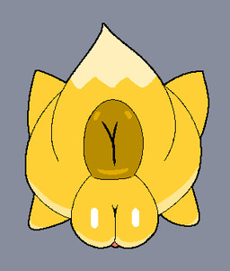 anus dipstick_tail female genitals markings rear_view solo tail tail_markings vulva slem mario_bros nintendo boo_(mario) canid canine fox ghost hybrid mammal spirit low_res