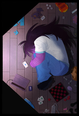 ace_of_spades anthro blue_bottomwear blue_clothing blue_jeans blue_pants bottomwear candle checker_board checkers checkers_(game) chess_piece clothing computer computer_mouse curled_up denim denim_bottomwear denim_clothing dice electronics female goulden_sam hair high-angle_view jack-o'-lantern jeans jigsaw_puzzle joker_(playing_card) king_of_spades laptop microphone pants purple_body purple_hair puzzle puzzle_piece six_of_clubs six_of_diamonds six_of_hearts sleeping solo skipppppyart deltarune undertale_(series) seam_(deltarune) susie_(deltarune)