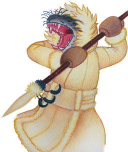 ambiguous_gender belt clothing fluffy jacket melee_weapon open_mouth polearm solo spear teeth throat tongue topwear weapon whiskers ink-the-artist aquatic leopard_seal mammal pinniped seal 2021 absurd_res hi_res
