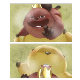 blush brown_body crown duo eyes_closed hand_holding headgear kemono king male royalty slightly_chubby sushikorourcon disney hoppers_(disney) pixar king_george_(hoppers) loaf_(hoppers) beaver mammal rodent 1:1 2026 comic hi_res