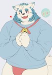 aged_up anthro asian_clothing bulge clothed clothing east_asian_clothing fundoshi fur japanese_clothing male pantsless smile solo sweater topwear underwear white_body white_fur harumuname asian_mythology east_asian_mythology japanese_mythology lifewonders mythology tokyo_afterschool_summoners agyo_(tas) foo_dog komainu mammal yokai hi_res