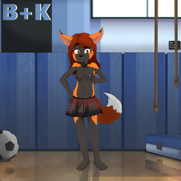 adolescent anthro ball barbell_piercing barefoot black_body black_ear_tips black_fur black_nipples black_nose bottomwear breasts clothed clothing collar detailed_background dipstick_ears dipstick_tail ear_markings feet female fur gym gym_equipment hair hand_on_breast hand_on_hip inside leather leather_collar long_hair markings multicolored_ears multicolored_tail nipple_barbell nipple_piercing nipples orange_body orange_fur partially_clothed piercing public red_hair rope skirt small_breasts soccer_ball solo standing studded_collar studs tail tail_markings topless torn_bottomwear torn_clothing window yellow_eyes young young_anthro young_female gothbunnyboy ketzio mia_nerven canid canine cross_fox fox mammal red_fox true_fox 1:1 2020 absurd_res hi_res