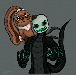 anthro black_body brown_body brown_fur carrying_another claws creepy_smile duo female fur headpat looking_at_viewer male male/female neck_tuft on_shoulder smile tuft white_head deidad_dissitum blushcrunch_studio dandy's_world die_of_death roblox cocoa_(dandy's_world) pursuer_(die_of_death) lagomorph leporid mammal pursuer_(species) rabbit robloxian toon_(dandy's_world) unknown_species crossover hi_res