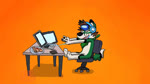 3_toes 4_fingers anthro arms_by_side bent_legs black_nose brown_hair chair clothing computer computer_mouse cord dipstick_ears dipstick_tail ear_markings electronics extended_arms extended_legs eyewear feet fingers food fur furniture goggles gradient_background green_body green_fur hair headgear headphones headwear kerchief laptop legs_over_edge male markings monitor monotone_background multicolored_ears neckerchief oops orange_background over_edge pepperoni_pizza pizza pizza_slice plate pose raised_arms raised_hand simple_background sitting slice solo straight_arms table tail tail_markings tail_motion tail_over_edge toes victory_pose white_body white_fur wired_headphones wired_mouse jib_kodi_(artist) jib_kodi_(character) canid canine canis domestic_dog fox husky hybrid mammal nordic_sled_dog spitz 2020 animated no_sound short_playtime webm