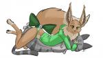 :3 accessory ambiguous_gender anthro bell black_nose bottomless bow_(feature) bow_accessory bow_ribbon brown_body brown_fur clothed clothing duo fur furgonomics green_eyes grey_body grey_fur hoodie hug looking_at_viewer on_top panties ribbons simple_background smile tail tail_accessory tail_bow tail_ribbon topwear underwear white_background tahla nintendo pokemon tahla_(tahla) canid canine domestic_cat eevee felid feline felis generation_1_pokemon mammal pokemon_(species) 16:9 widescreen