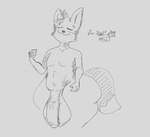 anthro balls big_balls big_butt big_penis bottom_heavy butt foreskin genitals huge_balls huge_butt huge_penis hyper hyper_balls hyper_butt hyper_genitalia hyper_penis male nude penis slightly_chubby smile smug_face solo thick_thighs wide_hips spaceybunz soups_(superiorfox) canid canine fox mammal monochrome sketch