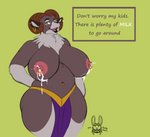 anthro big_breasts bodily_fluids bottomwear breasts clothed clothing curvy_figure ear_piercing ear_ring female fluffy horn lactating loincloth navel navel_piercing nipple_piercing nipples partially_clothed piercing ring_piercing solo voluptuous yaudizz tyne_(yaudizz) bovid caprine mammal 2019 hi_res