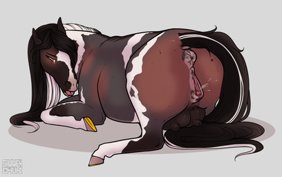 after_vore animal_genitalia animal_vulva anus big_butt big_teats bloated bodily_fluids butt clitoral_slit ejaculation equine_anus equine_genitalia equine_vulva female feral feral_pred genital_fluids genitals hooves horseshoe long_mane lying puffy_anus solo teats unbirthing vaginal vaginal_fluids vaginal_squirting vore vulva sammehchub lauren_(sammehchub) equid equine horse mammal hi_res