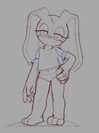 3_toes 5_fingers anthro big_hands clothed clothing collarbone feet female fingers floppy_ears frown grey_background hand_on_hip long_ears navel panties rabbit_ears shirt simple_background solo standing toes topwear undershirt underwear underwear_only young young_anthro young_female 6i6as_(artist) sega sonic_the_hedgehog_(series) cream_the_rabbit lagomorph leporid mammal rabbit 2024 absurd_res digital_media_(artwork) hi_res sketch