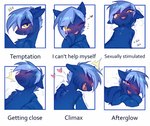 after_sex bedroom_eyes blue_body blue_fur blush blush_lines bodily_fluids chart clenched_teeth expression_meme expressions eyelashes fangs female floppy_ears fur gritted heart_symbol implied_cunnilingus implied_oral implied_orgasm infatuation looking_at_viewer looking_pleasured lying narrowed_eyes offscreen_character on_back one_eye_closed open_mouth open_smile orgasm saliva saliva_string seductive shaking shivering simple_background smile smiling_at_viewer solo submissive submissive_female sweat teeth text tremble_spikes trembling trembling_for_pleasure white_background wink winking_at_viewer yellow_eyes swaybat hasbro my_little_pony dark_straw fan_character equid equine horse hybrid mammal pony zony 2021 digital_drawing_(artwork) digital_media_(artwork) english_text expression_sheet meme