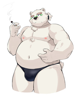 anthro belly bulge clothing eyewear fur glasses humanoid_hands kemono male nipples overweight overweight_anthro overweight_male rectangular_glasses simple_background solo underwear white_background white_body white_fur jerry_5779 lifewonders tokyo_afterschool_summoners leib_(tas) bear mammal polar_bear ursine 2020 hi_res