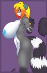 anthro big_breasts breasts curvy_figure female hair huge_breasts nipples nude red_eyes solo voluptuous chalo cinnamama breya lemur mammal primate ring-tailed_lemur strepsirrhine